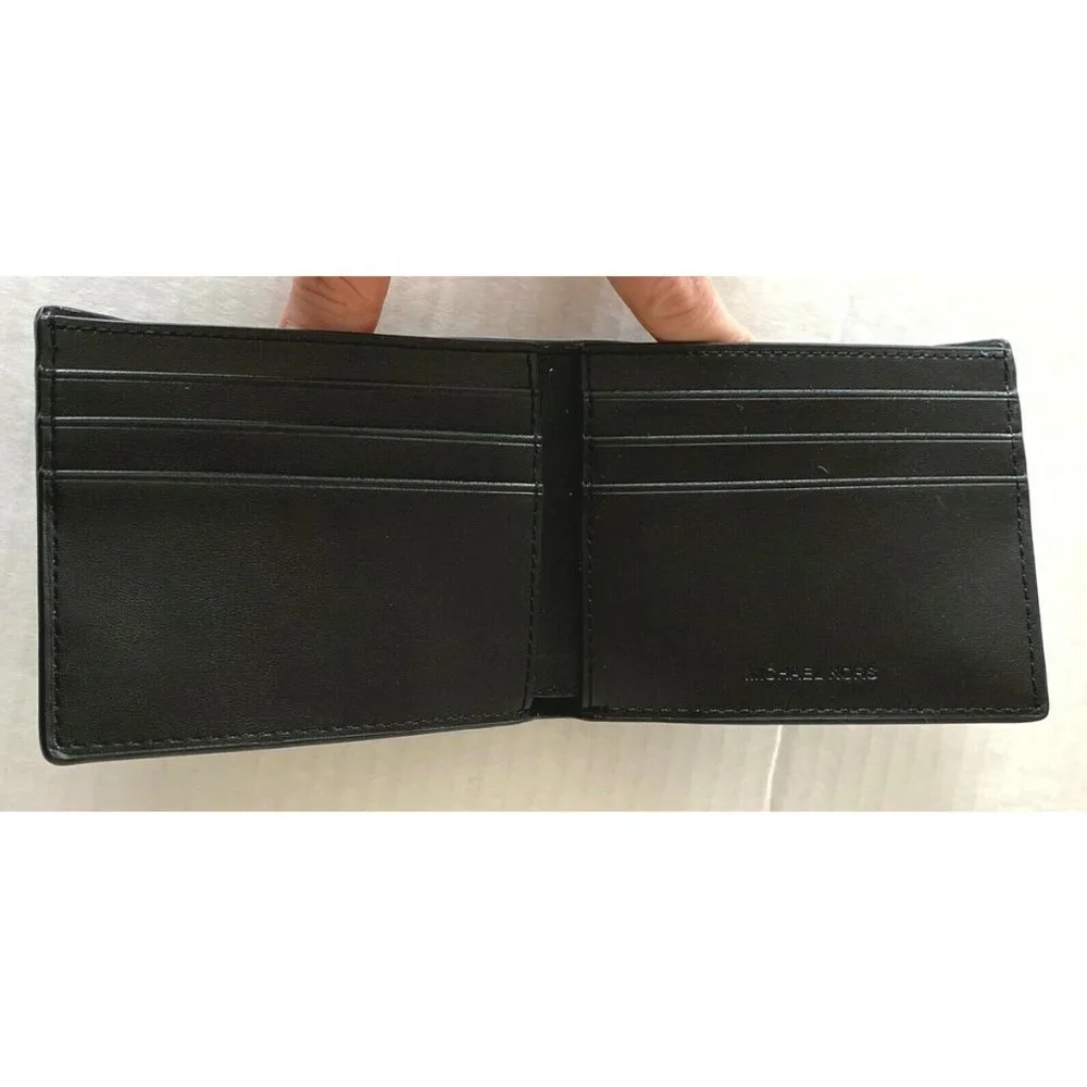 New Michael Kors Harrison Men's Slim Billfold wallet Leather Greyhound